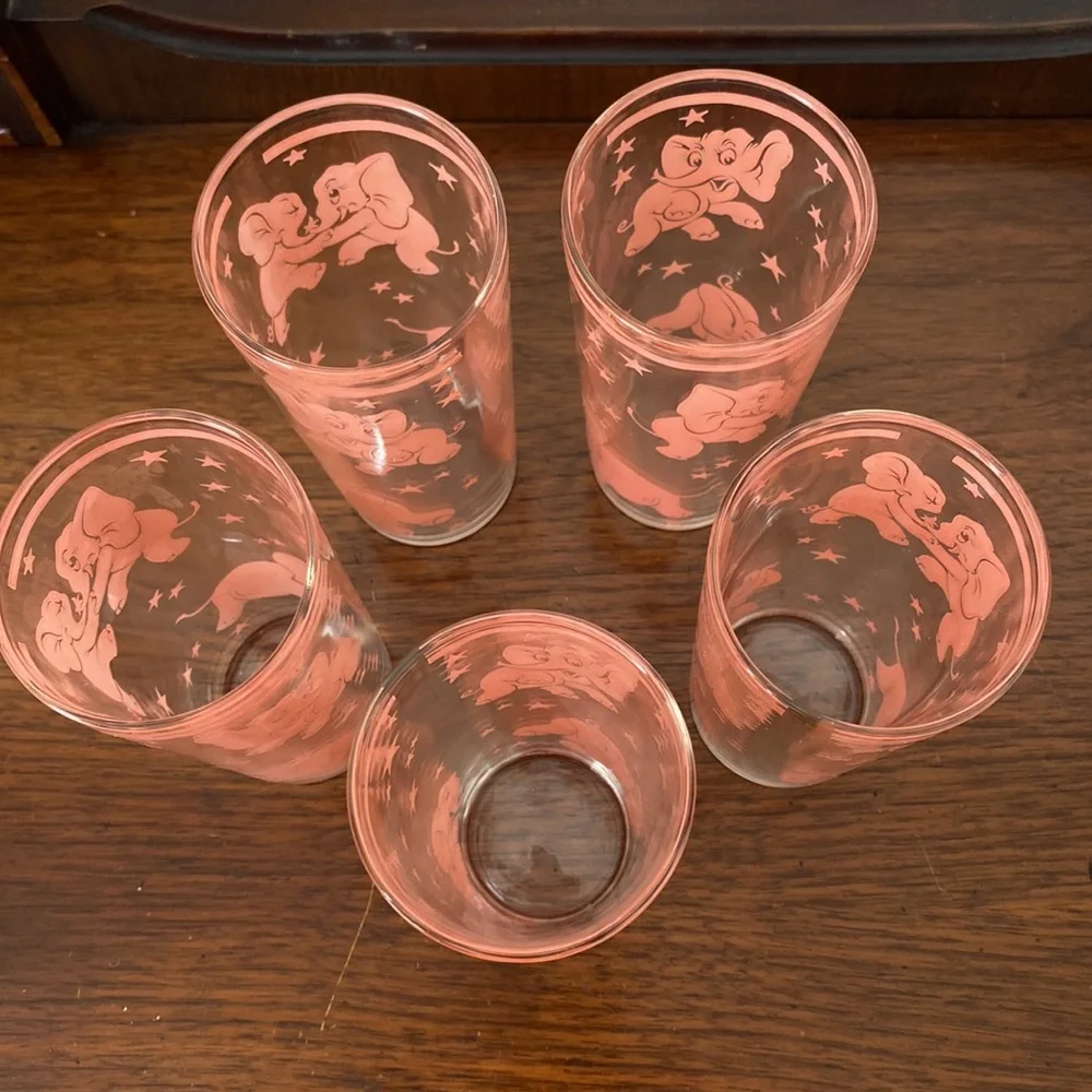 04:08  Vintage Hazel Atlas Glass Co. Pink Elephants Bar Set